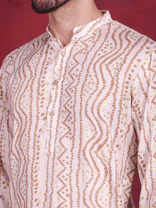 Men's Bandhani Printed Kurta with Pyjama