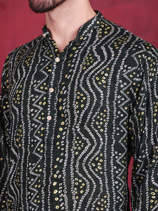 Men's Bandhani Printed Kurta with Pyjama