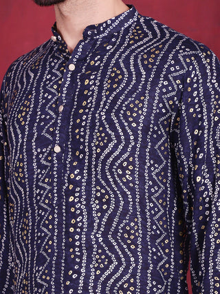 Men's Bandhani Printed Kurta with Pyjama