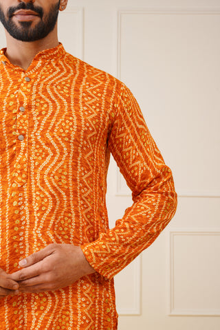 Men's Bandhani Printed Kurtas.