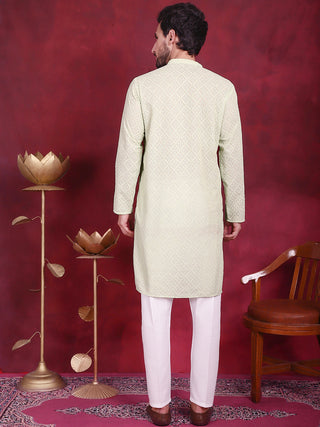 Chikankari Embroidered Kurta with Pyjama