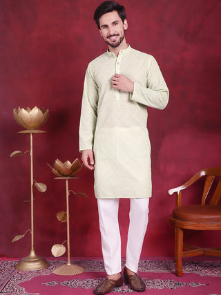 Chikankari Embroidered Kurta with Pyjama