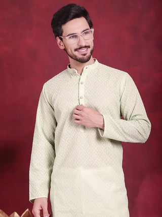 Chikankari Embroidered Kurta with Pyjama