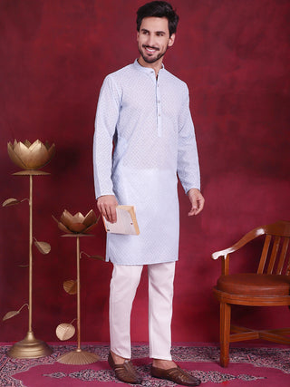 Chikankari Embroidered Kurta with Pyjama