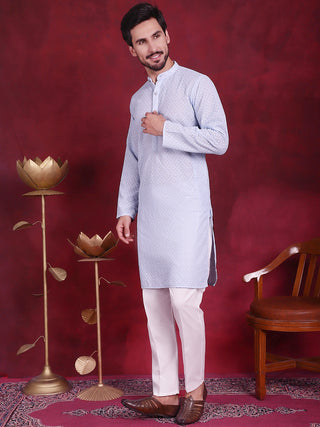 Chikankari Embroidered Kurta with Pyjama