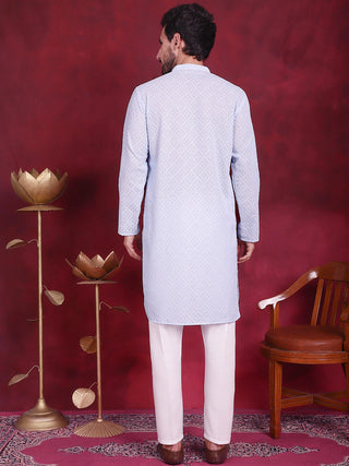 Chikankari Embroidered Kurta with Pyjama