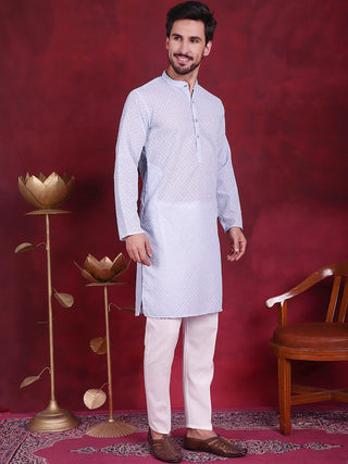 Chikankari Embroidered Kurta with Pyjama