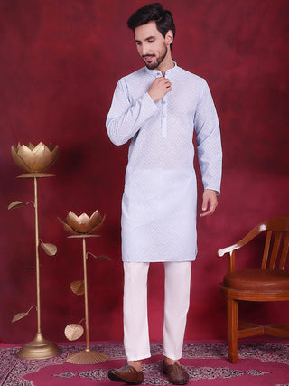 Chikankari Embroidered Kurta with Pyjama