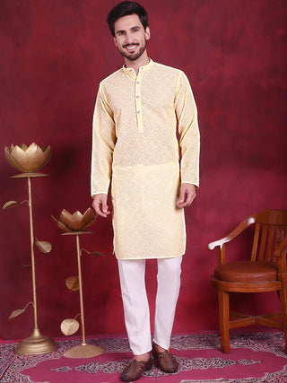 Chikankari Embroidered Kurta with Pyjama