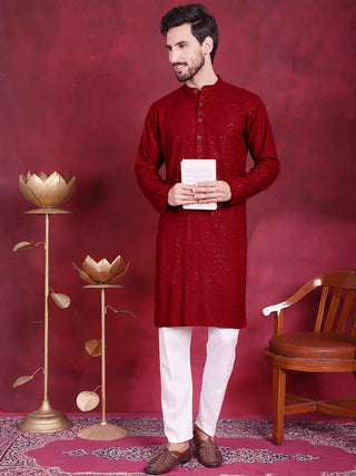 Sequins Chikankari Kurta with Pyjama