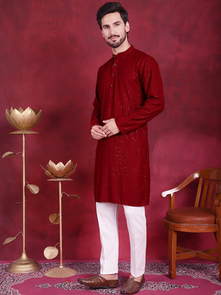 Sequins Chikankari Kurta with Pyjama