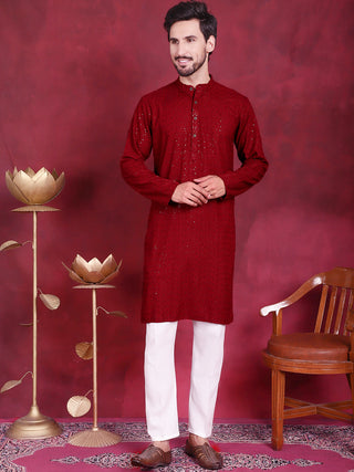 Sequins Chikankari Kurta with Pyjama