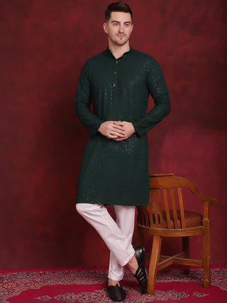 Men's Sequins Chikankari Kurta with Pyjama