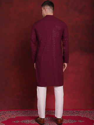 Men's Sequins Chikankari Kurta with Pyjama