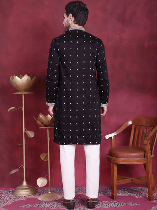 Men's Sequins Embroidered Kurta Pyjama Set