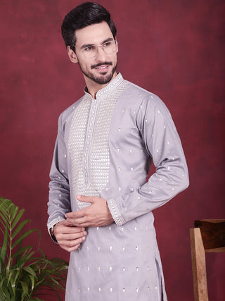 Men's Sequins Embroidered Kurta Pyjama Set