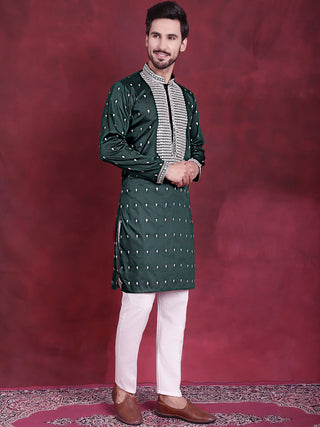 Men's Sequins Embroidered Kurta Pyjama Set