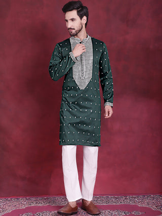 Men's Sequins Embroidered Kurta Pyjama Set