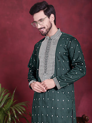 Men's Sequins Embroidered Kurta Pyjama Set