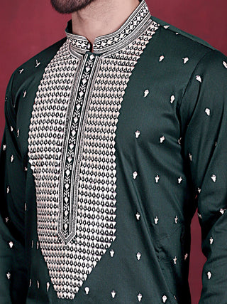 Men's Sequins Embroidered Kurta Pyjama Set