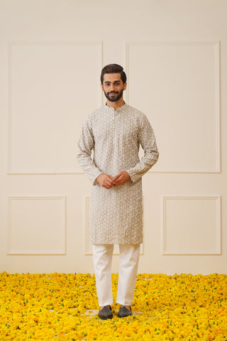 Men's Chikankari Embroidered Kurta only