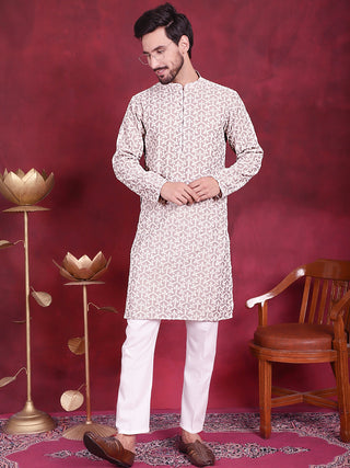 Men's Chikankari Embroidered Kurta Pyjama Set