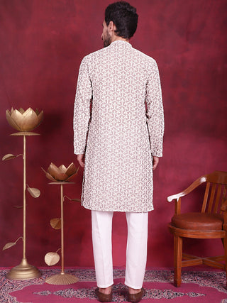 Men's Chikankari Embroidered Kurta Pyjama Set