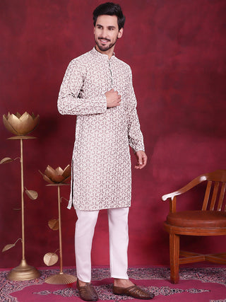 Men's Chikankari Embroidered Kurta Pyjama Set