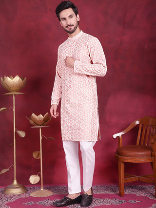 Men's Chikankari Embroidered Kurta Pyjama Set