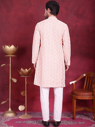 Men's Chikankari Embroidered Kurta Pyjama Set