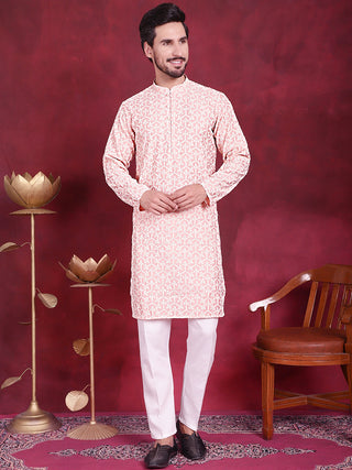 Men's Chikankari Embroidered Kurta Pyjama Set