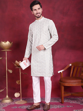 Men's Chikankari Embroidered Kurta Pyjama Set