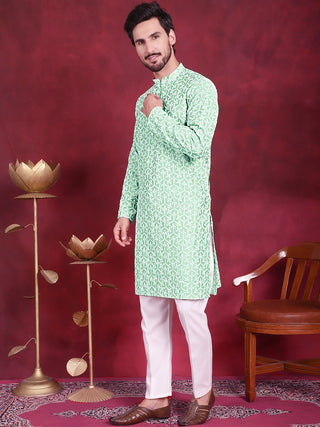 Men's Chikankari Embroidered Kurtas.