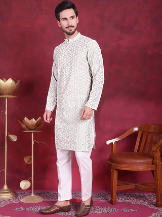 Men's Chikankari Embroidered Kurta Pyjama Set