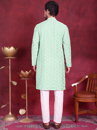 Men's Chikankari Embroidered Kurta Pyjama Set