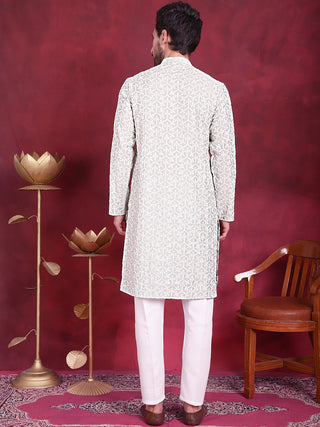 Men's Chikankari Embroidered Kurta Pyjama Set