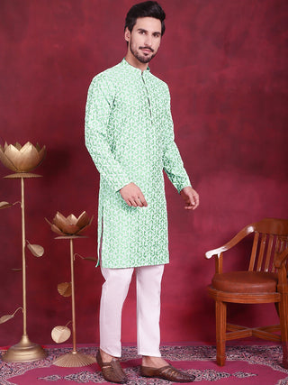 Men's Chikankari Embroidered Kurta Pyjama Set