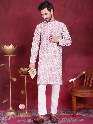 Men's Chikankari Embroidered Kurta Pyjama Set