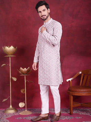 Men's Chikankari Embroidered Kurta Pyjama Set