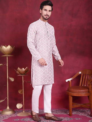 Men's Chikankari Embroidered Kurta Pyjama Set