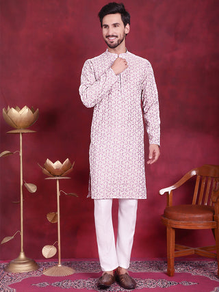 Men's Chikankari Embroidered Kurta Pyjama Set