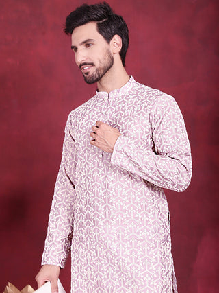 Men's Chikankari Embroidered Kurta Pyjama Set