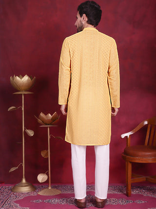 Men's Chikankari Embroidered Kurta Pyjama Set