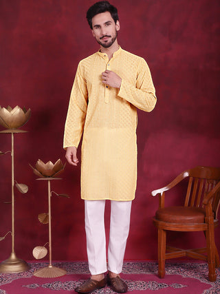 Men's Chikankari Embroidered Kurta Pyjama Set