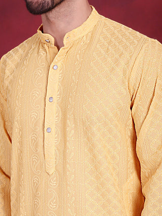 Men's Chikankari Embroidered Kurta Pyjama Set