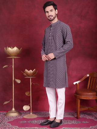 Men's Chikankari Embroidered Kurta Pyjama Set