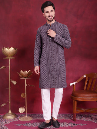 Men's Chikankari Embroidered Kurta Pyjama Set