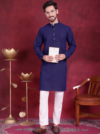 Men's Chikankari Embroidered Kurta Pyjama Set