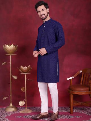 Men's Chikankari Embroidered Kurta Pyjama Set