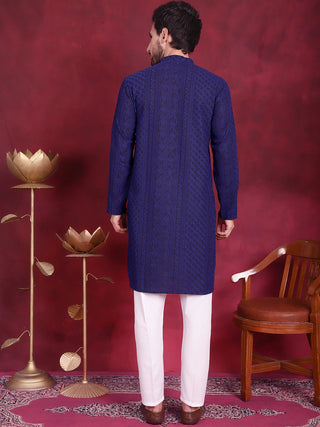 Men's Chikankari Embroidered Kurta Pyjama Set